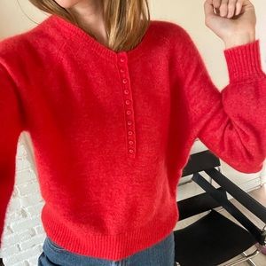 Sezane red pullover sweater